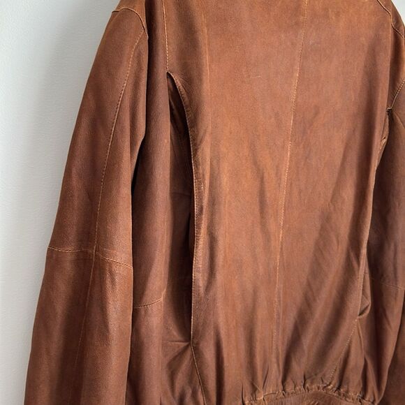 Vintage 80's Remy Men’s Buttery Soft Leather Bomber Jacket Brown Size 42 - Picture 15 of 16